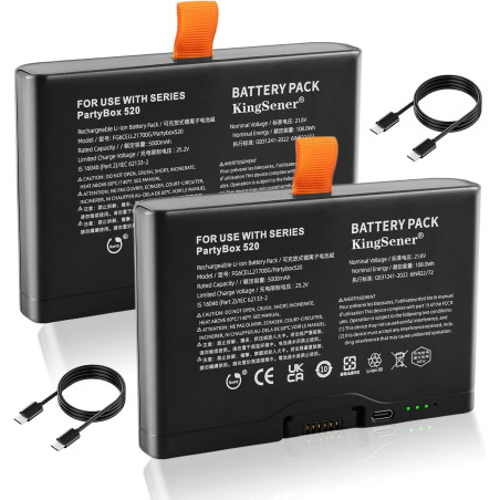 Lot de 2 Batteries pour JBL PartyBox 720/520/Boombox 4 | Batterie 108Wh Li-ion pour JBL Boombox 4, Battery 600 – compatible FG6C