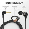 Écouteur Intra-Auriculaire Mono Côté Filaire pour iPhone, iPod, iPad, Samsung, Radio Embout en Silicone sans Late Prise 3,5mm Pl