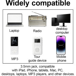 Écouteur Intra-Auriculaire Mono Côté Filaire pour iPhone, iPod, iPad, Samsung, Radio Embout en Silicone sans Late Prise 3,5mm Pl