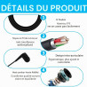 Écouteur Intra-Auriculaire Mono Côté Filaire pour iPhone, iPod, iPad, Samsung, Radio Embout en Silicone sans Late Prise 3,5mm Pl