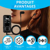 Écouteur Intra-Auriculaire Mono Côté Filaire pour iPhone, iPod, iPad, Samsung, Radio Embout en Silicone sans Late Prise 3,5mm Pl