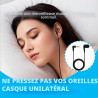 Écouteur Intra-Auriculaire Mono Côté Filaire pour iPhone, iPod, iPad, Samsung, Radio Embout en Silicone sans Late Prise 3,5mm Pl