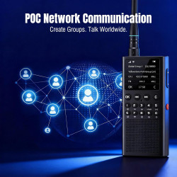 CHOYONG WT2 Talkie-walkie réseau, Radio bidirectionnelle Longue portée avec réception FM/AM/SW, Communication de Groupe POC WiFi