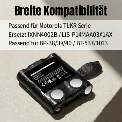 Lot de 2 batteries de rechange pour BT-1013 4,8 V NI-MH 900 mAh pour Motorola TLKR T3 T4 T5 T7 T8 T50 T60 T80, BP-38, BP-39, BP-