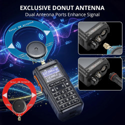 Radioddity GS-10B Pro Talkie-Walkie Radioamateur, 8W Bi-Bande, Spectre Temps Réel, Récepteur HF SSB CW Bande Aviation, Prog App,