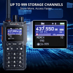 Radioddity GS-10B Pro Talkie-Walkie Radioamateur, 8W Bi-Bande, Spectre Temps Réel, Récepteur HF SSB CW Bande Aviation, Prog App,