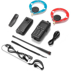Radioddity GS-10B Pro Talkie-Walkie Radioamateur, 8W Bi-Bande, Spectre Temps Réel, Récepteur HF SSB CW Bande Aviation, Prog App,