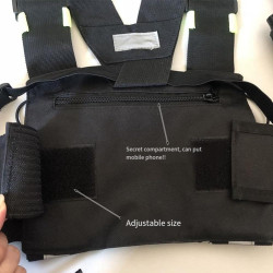 Talkie-Walkie Double Sac de Poitrine Radio Réfléchissant Poitrine Harnais Support Sac Gilet Plate-Forme Talkie-Walkie Pack Poche