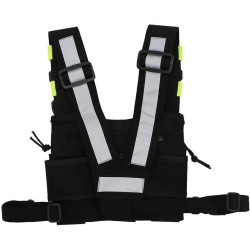 Talkie-Walkie Double Sac de Poitrine Radio Réfléchissant Poitrine Harnais Support Sac Gilet Plate-Forme Talkie-Walkie Pack Poche