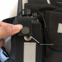 Talkie-Walkie Double Sac de Poitrine Radio Réfléchissant Poitrine Harnais Support Sac Gilet Plate-Forme Talkie-Walkie Pack Poche