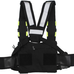 Talkie-Walkie Double Sac de Poitrine Radio Réfléchissant Poitrine Harnais Support Sac Gilet Plate-Forme Talkie-Walkie Pack Poche