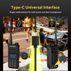 Retevis Ailunce RA89R Talkie Walkie Longue Portée, APP Contrôle, Fonction Répéteur Temporaire, AM/FM, Batterie 2800mAh, Radio Am