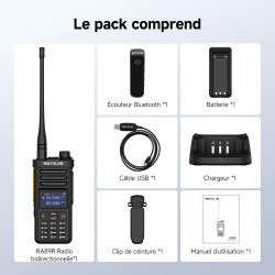 Retevis Ailunce RA89R Walkie Talkie avec Écouteurs, Répéteur Temporaire Radio Amateur, Contrôle App, Type-C Ransmission, 2800 mA