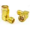 Lot de 2 adaptateurs d'antenne radio SMA coudés, connecteur coaxial SMA à 90 degrés, faible perte RP-SMA femelle vers RP-SMA mâl