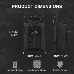 1 pcs Molle Étui de Radio Tactique Porte Radio Housse, Sac pour Talkie-walkie, Support Radio, Multifonctionnelle Talkie Walkie P