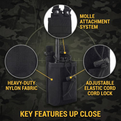 1 pcs Molle Étui de Radio Tactique Porte Radio Housse, Sac pour Talkie-walkie, Support Radio, Multifonctionnelle Talkie Walkie P