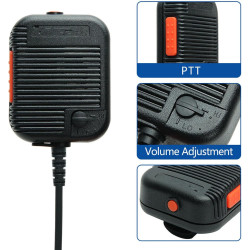 Microphone tactique radio bidirectionnel avec volume réglable et port pour écouteurs de 3,5 mm pour radios Baofeng AR-152 NATEFE