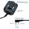 Microphone tactique radio bidirectionnel avec volume réglable et port pour écouteurs de 3,5 mm pour radios Baofeng AR-152 NATEFE
