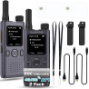 Lot de 2 Talkie-Walkies POC-AT1 Nationwide 4G/5G sans Limite de Distance Réglage de l'application POC Radio bidirectionnelle de 