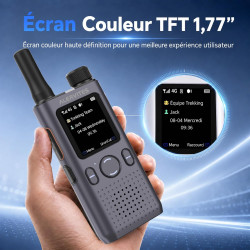 Lot de 2 Talkie-Walkies POC-AT1 Nationwide 4G/5G sans Limite de Distance Réglage de l'application POC Radio bidirectionnelle de 