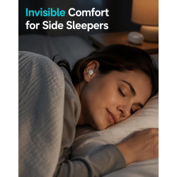 Invisiblefit sleep anc earbuds, réduction de bruit double pour les dormeurs latéraux, écouteurs sans fil compacts, bruit blanc i