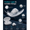 Invisiblefit sleep anc earbuds, réduction de bruit double pour les dormeurs latéraux, écouteurs sans fil compacts, bruit blanc i