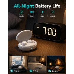 Invisiblefit sleep anc earbuds, réduction de bruit double pour les dormeurs latéraux, écouteurs sans fil compacts, bruit blanc i