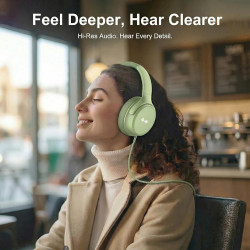 Casque Filaire avec Micro - Jack 3,5mm & Adaptateur USB-C - Pliable & Réglable - Son Stéréo, Commandes Intégrées - pour PC, Smar