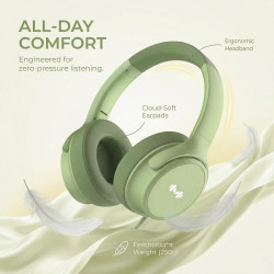 Casque Filaire avec Micro - Jack 3,5mm & Adaptateur USB-C - Pliable & Réglable - Son Stéréo, Commandes Intégrées - pour PC, Smar