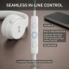 Casque Filaire avec Micro - Jack 3,5mm & Adaptateur USB-C - Pliable & Réglable - Son Stéréo, Commandes Intégrées - pour PC, Smar