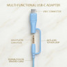 Casque Filaire avec Micro - Jack 3,5mm & Adaptateur USB-C - Pliable & Réglable - Son Stéréo, Commandes Intégrées - pour PC, Smar