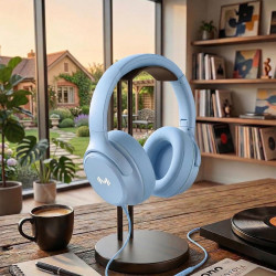 Casque Filaire avec Micro - Jack 3,5mm & Adaptateur USB-C - Pliable & Réglable - Son Stéréo, Commandes Intégrées - pour PC, Smar