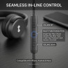 Casque Filaire avec Micro - Jack 3,5mm & Adaptateur USB-C - Pliable & Réglable - Son Stéréo, Commandes Intégrées - pour PC, Smar