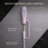 Casque Filaire avec Micro - Jack 3,5mm & Adaptateur USB-C - Pliable & Réglable - Son Stéréo, Commandes Intégrées - pour PC, Smar
