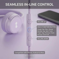 Casque Filaire avec Micro - Jack 3,5mm & Adaptateur USB-C - Pliable & Réglable - Son Stéréo, Commandes Intégrées - pour PC, Smar
