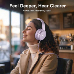 Casque Filaire avec Micro - Jack 3,5mm & Adaptateur USB-C - Pliable & Réglable - Son Stéréo, Commandes Intégrées - pour PC, Smar