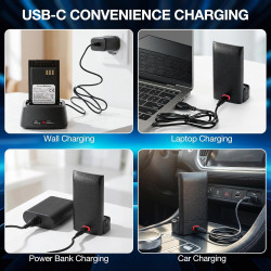 BAOFENG BC-32UV Batterie Li-ion d'origine pour radios DM-32UV et DM-32 2500 mAh haute performance avec fonction de charge USB-C