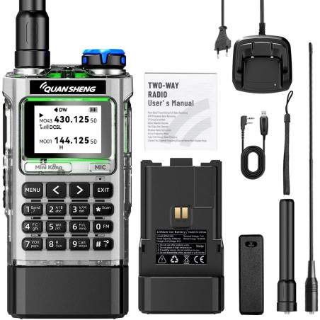 UV-K1 Portable Two Way Radio, Rechargeable Walkie Talkie with 2500mAh Li-ION Battery, Type-C Charging, 200 Channels, VOX, Scan, 