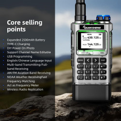 UV-K1 Portable Two Way Radio, Rechargeable Walkie Talkie with 2500mAh Li-ION Battery, Type-C Charging, 200 Channels, VOX, Scan, 