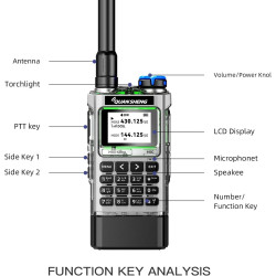 UV-K1 Portable Two Way Radio, Rechargeable Walkie Talkie with 2500mAh Li-ION Battery, Type-C Charging, 200 Channels, VOX, Scan, 