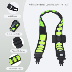 Kit de sangle et support pour radio de pompier, comprenant une large sangle réfléchissante réglable, des clips métalliques et un