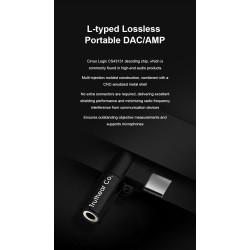 TRUTHEAR KEYX Prise en charge de microphone portable DAC/AMP de type L sans perte 3,5 mm