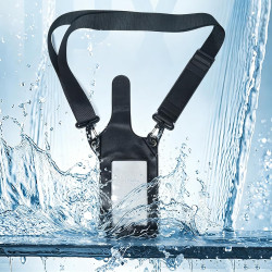 Grande Housse étanche pour Talkie-walkie | avec bandoulière et fenêtre transparente utilisable
