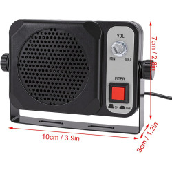VBESTLIFE Haut-Parleur Externe avec Amplificateur, Prise Jack 3,5 Mm, 1,5 W, 8 Ω, pour Radio CB Amateur, Installation Facile et 
