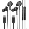 Écouteurs USB C avec Microphone (Lot de 2) pour Pixel 7 Pro Compatible avec Samsung Galaxy S20/S21/S22/S23 Ultra/Note 10/20/Fold