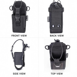 Zeadio Lot de 6 étuis porte-radio en nylon pour talkie-walkie avec sangle réglable et passant de ceinture, pour police, pompiers