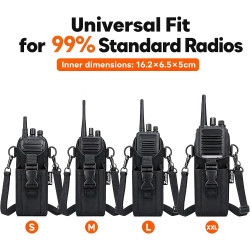 Zeadio Lot de 6 étuis porte-radio en nylon pour talkie-walkie avec sangle réglable et passant de ceinture, pour police, pompiers