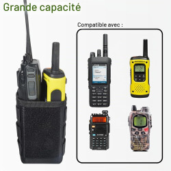 Étui Universel pour Talkie Walkie avec Bandoulière, Pochette Radio Molle Grande Capacité pour Ceinture et Équipement Tactique, C