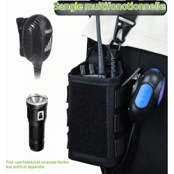 Étui Universel pour Talkie Walkie avec Bandoulière, Pochette Radio Molle Grande Capacité pour Ceinture et Équipement Tactique, C