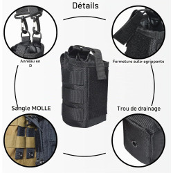 Étui Universel pour Talkie Walkie avec Bandoulière, Pochette Radio Molle Grande Capacité pour Ceinture et Équipement Tactique, C